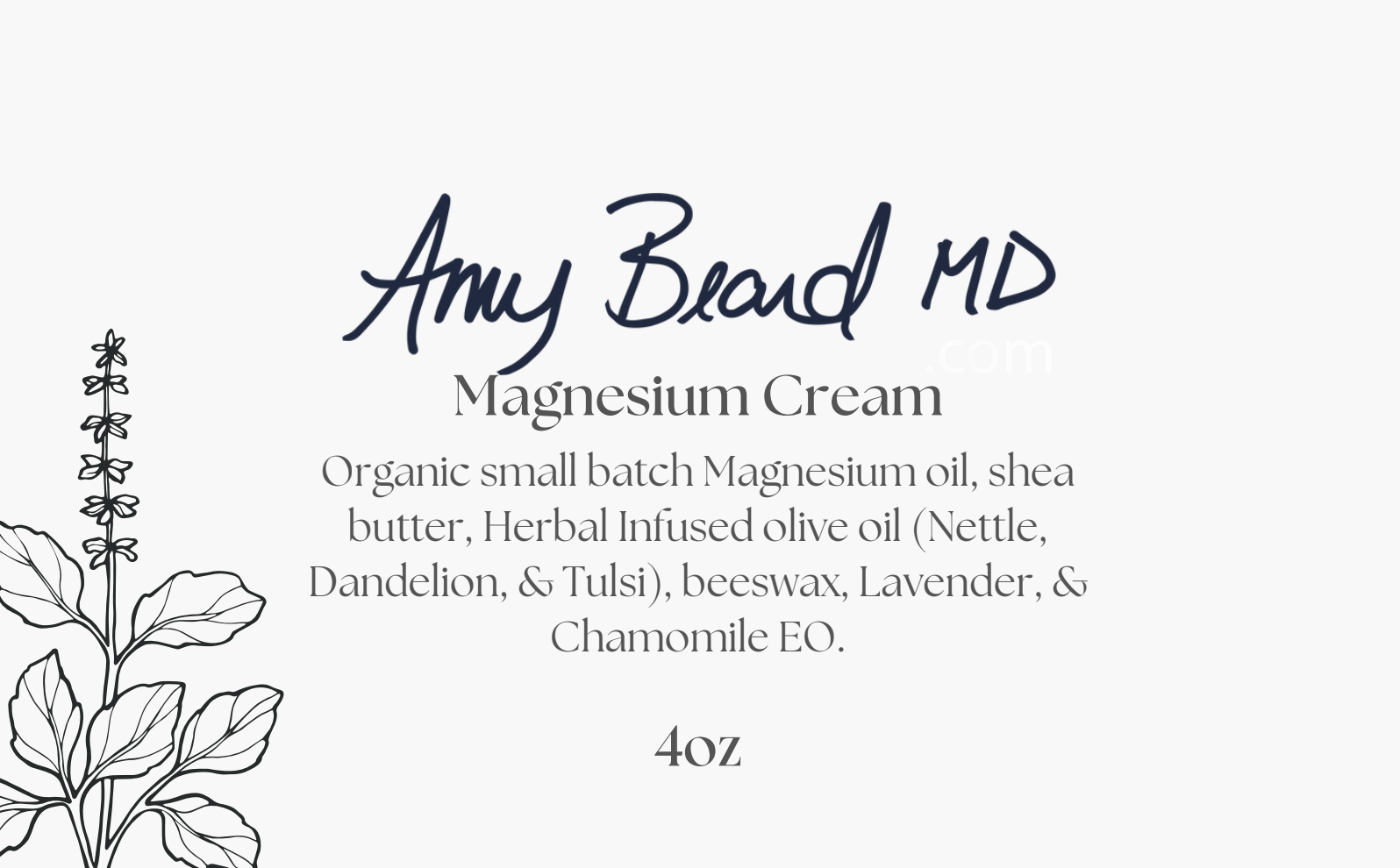 magnesium cream label