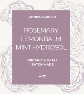 rosemary lemon balm hydrosol label