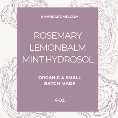 rosemary lemon balm hydrosol label